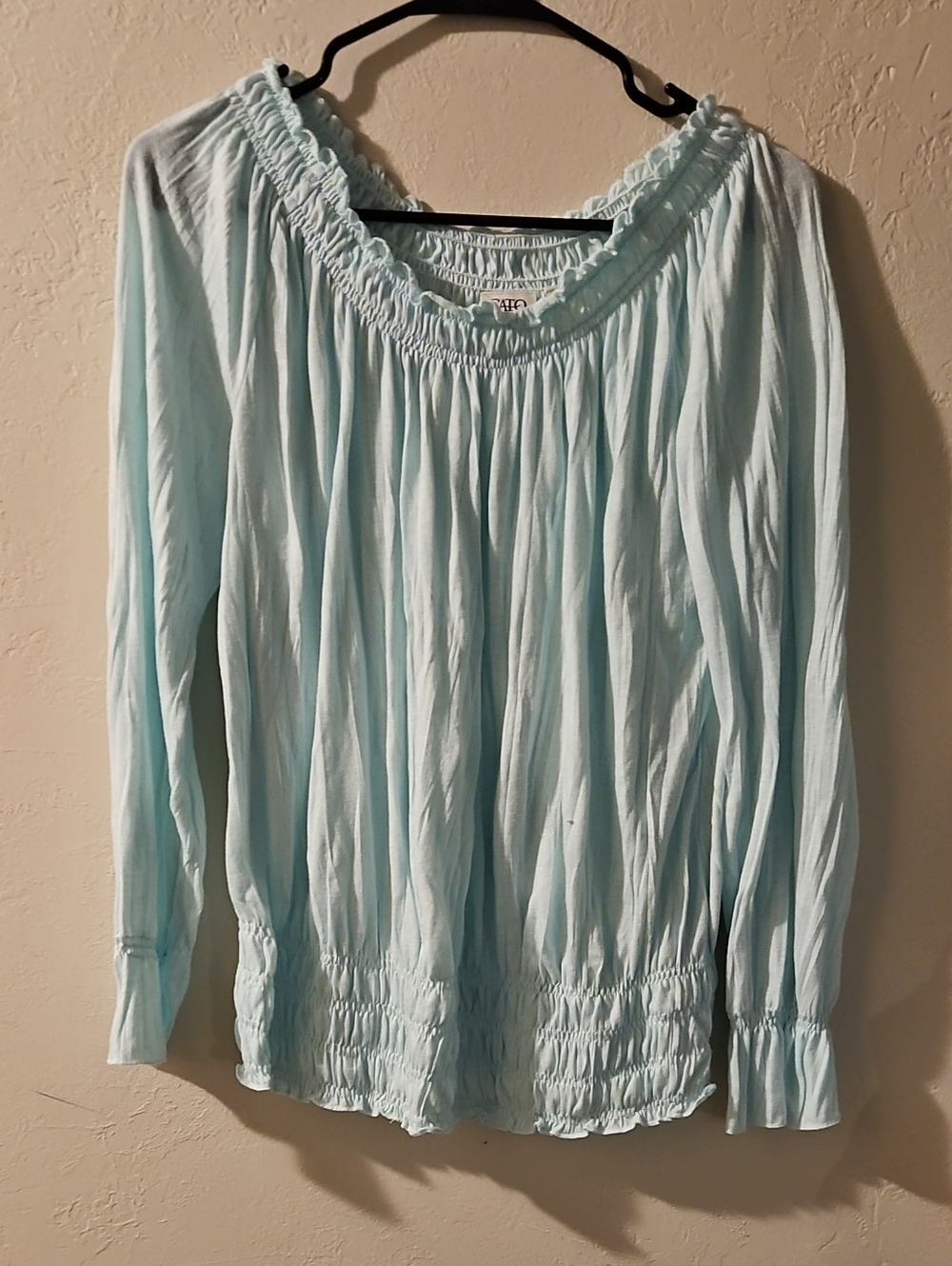 Cato Light Blue Peasant Blouse